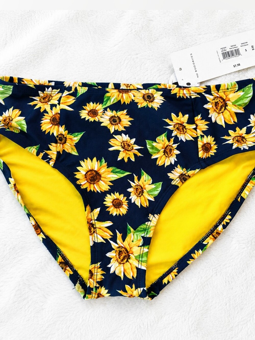 NWT Peyton & Parker Sunflower Mid-Rise Swim Bottoms - Size Small